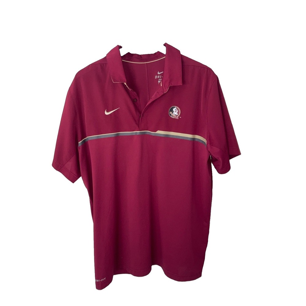 Nike Florida State Seminoles Polo Shirt Dri Fit Embroidered Vented Stretch XL
